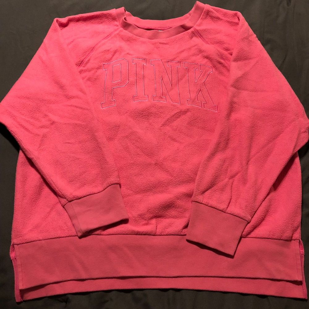 PINK Victoria's Secret Pink Crew Neck Sweatshirt Embroidered Women's Size Medium